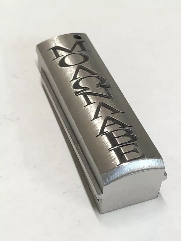 Brushed stainless steel deep laser engraved 1911 mainspring housing