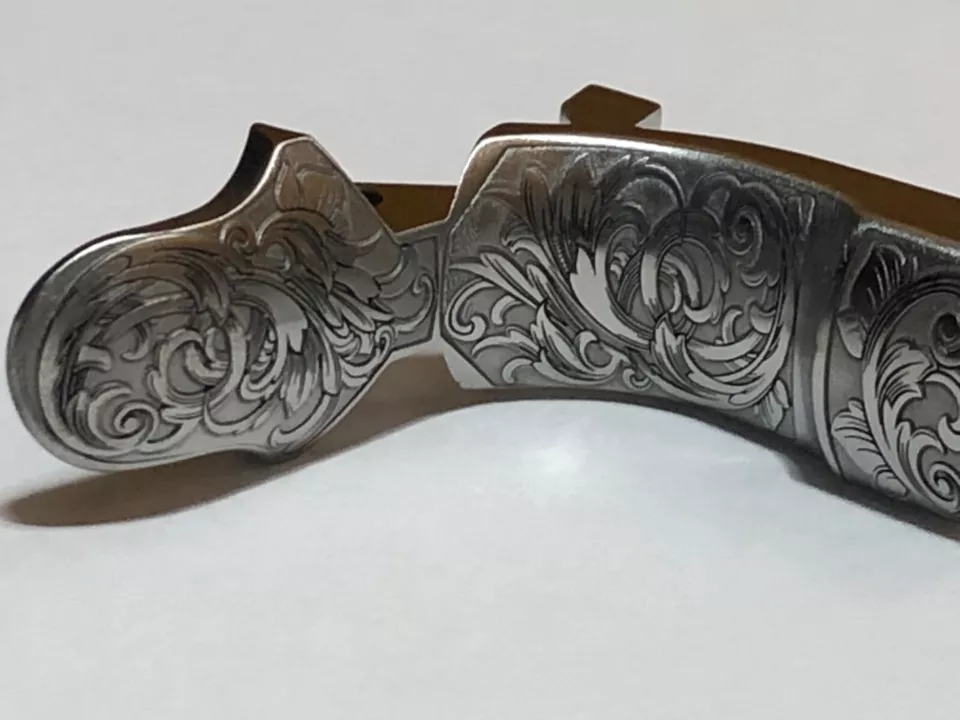 1911 grip safety Engraved stainless extended beaver tail, .250 radius - 1911 gs