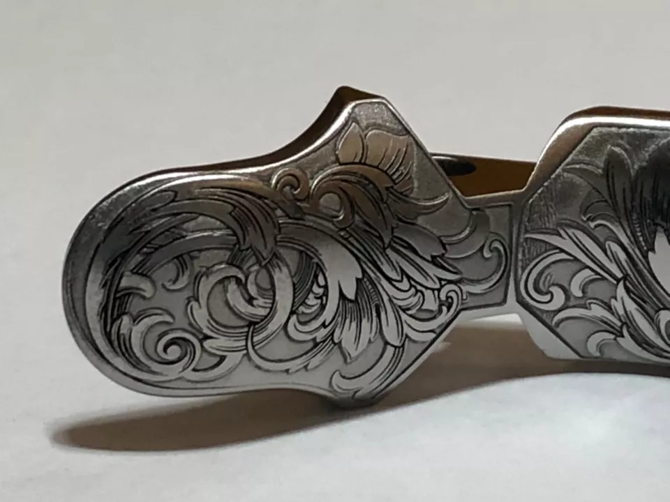 1911 grip safety Engraved stainless extended beaver tail, .250 radius - 1911 gs