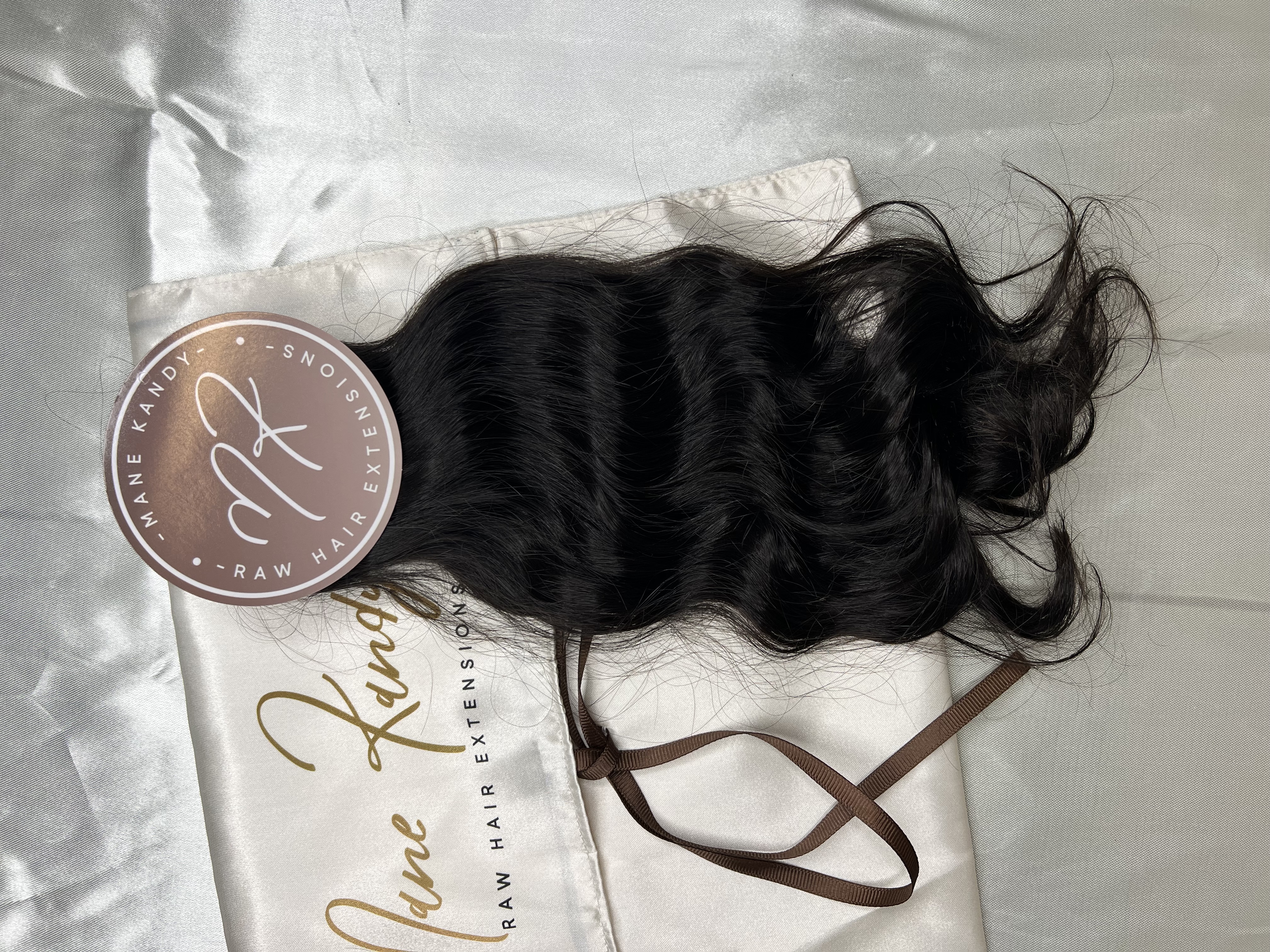 Very Wavy Raw Indian Hair Extensions- Natural Brown- 14 inch