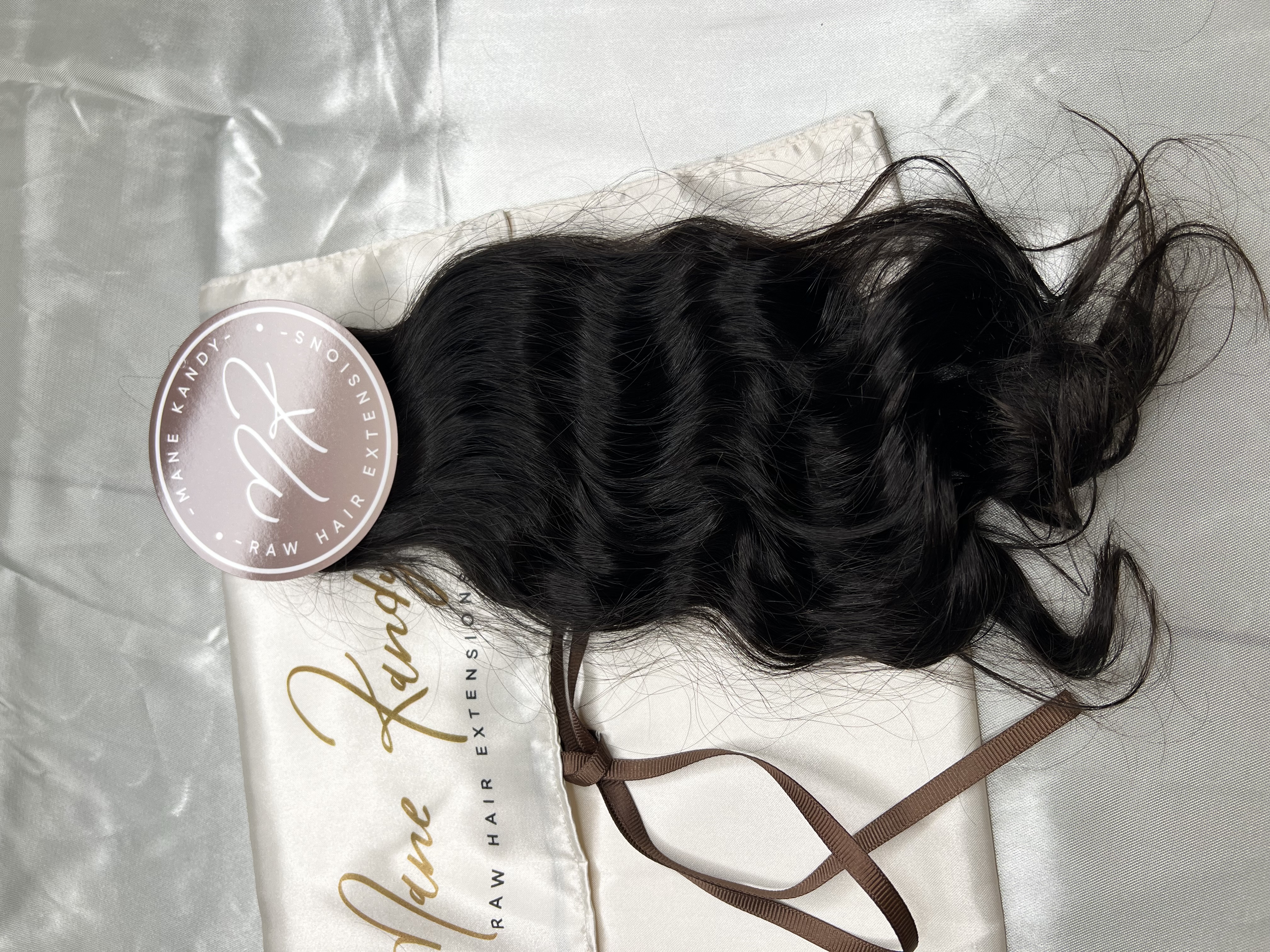 Very Wavy Raw Indian Hair Extensions- Natural Brown- 14 inch