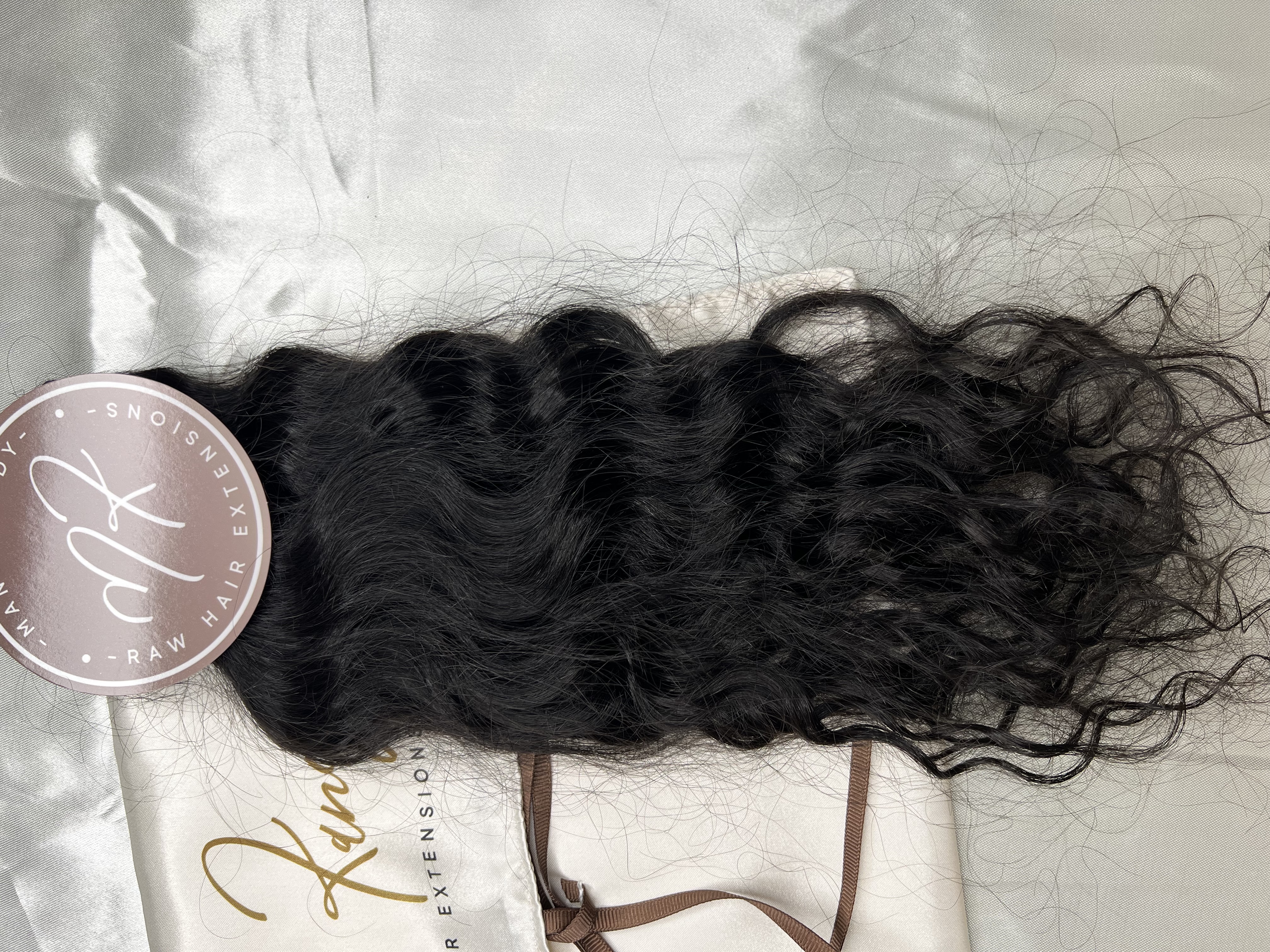 Coarse Curly Raw Indian Hair Extensions- 16 inch