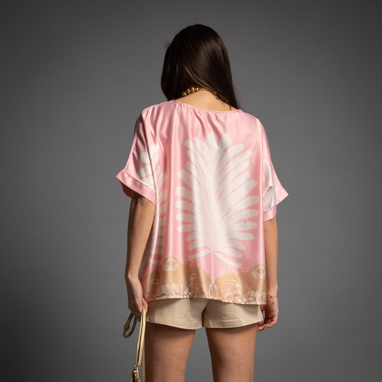 HAUT SATIN ROSE