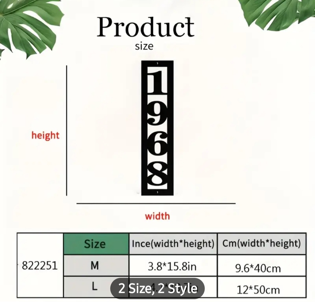 metal door sign with custom numbers / plaque de porte en métal avec numéros personnalisés