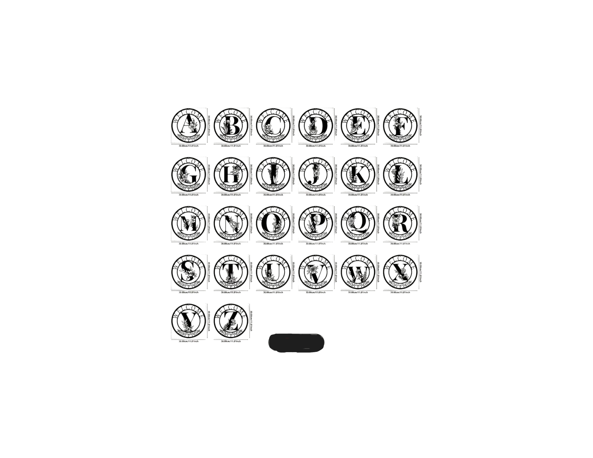  Welcome Sign, all 28 alphabets / Panneau de bienvenue, les 28 alphabets.