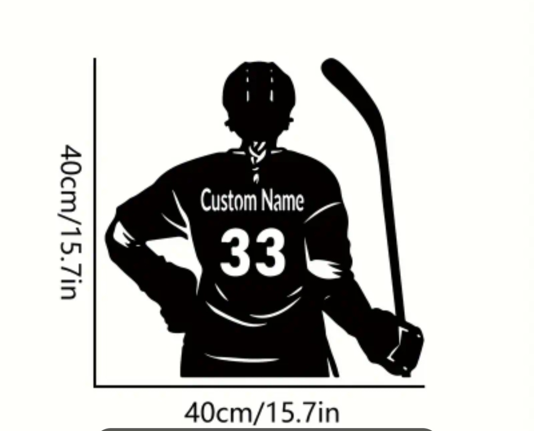 Custom Metal Graphic Wall Art girl hockey player / Joueuse de hockey mural art graphique en métal personnalisé