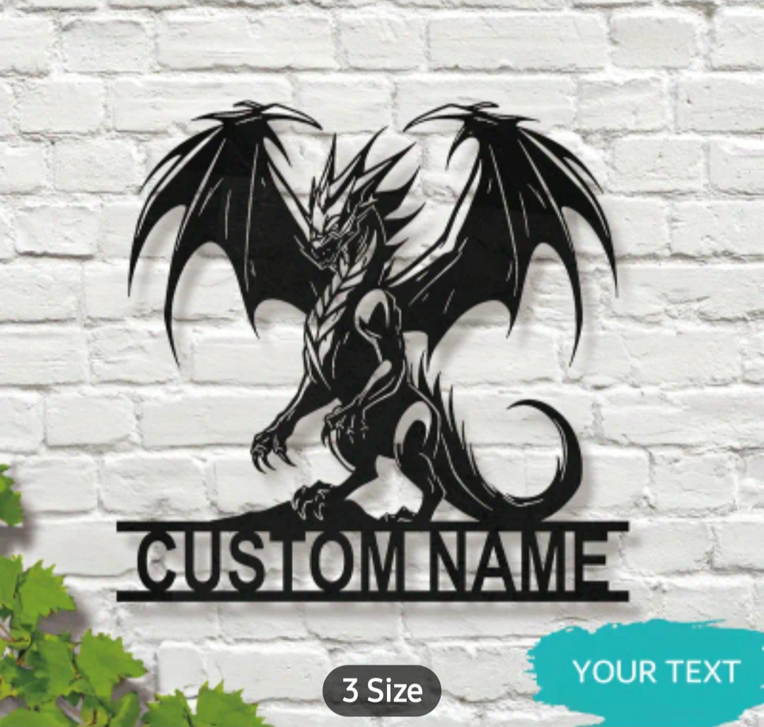 Custom Metal Graphic Wall Art dragon / Dragon mural art graphique en métal personnalisé