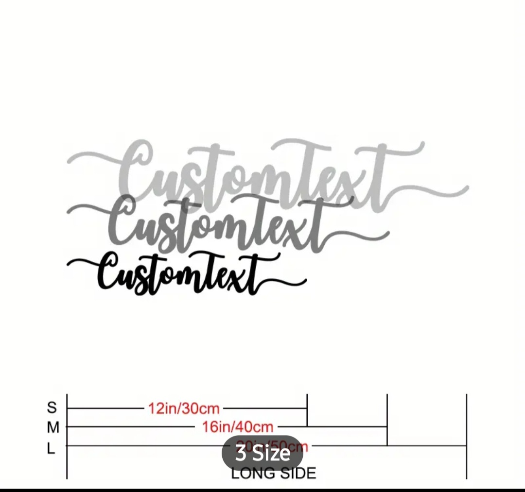 Custom Metal Graphic Wall Art text / Texte mural art graphique en métal personnalisé