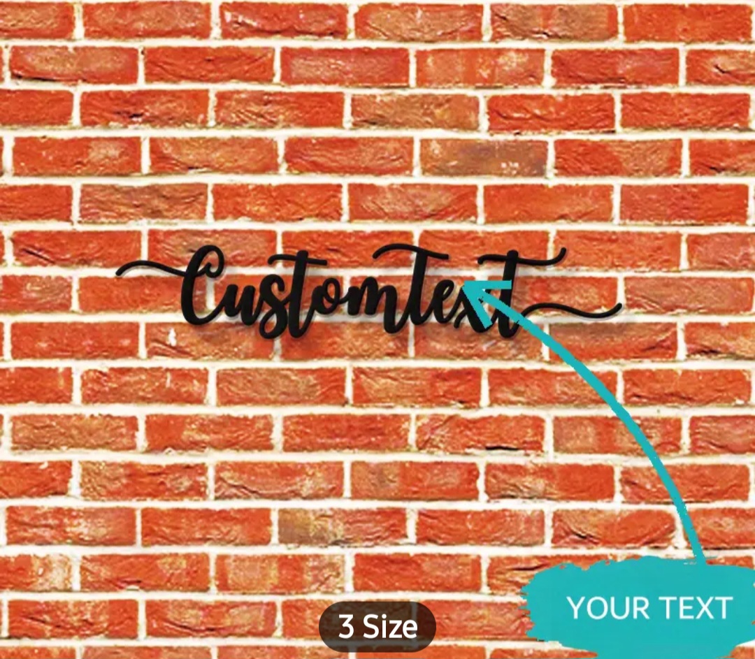 Custom Metal Graphic Wall Art text / Texte mural art graphique en métal personnalisé