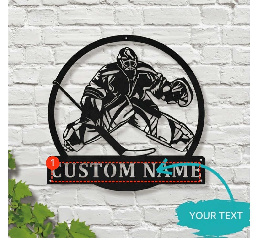 Custom Metal Graphic Wall Art hockey goalie / gardien de but ou gardienne de but de hockey mural art graphique en métal personnalisé