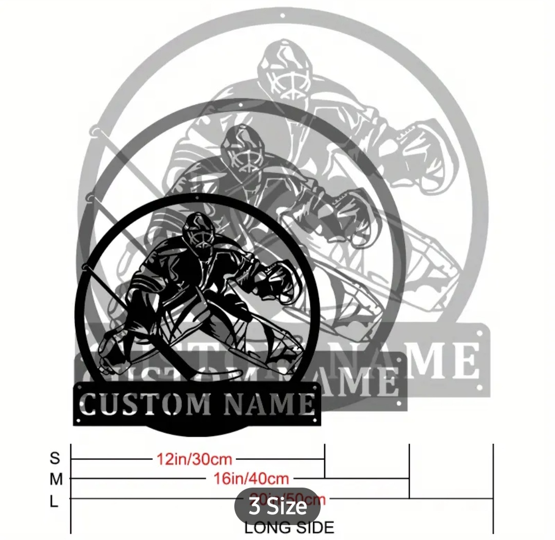 Custom Metal Graphic Wall Art hockey goalie / gardien de but ou gardienne de but de hockey mural art graphique en métal personnalisé
