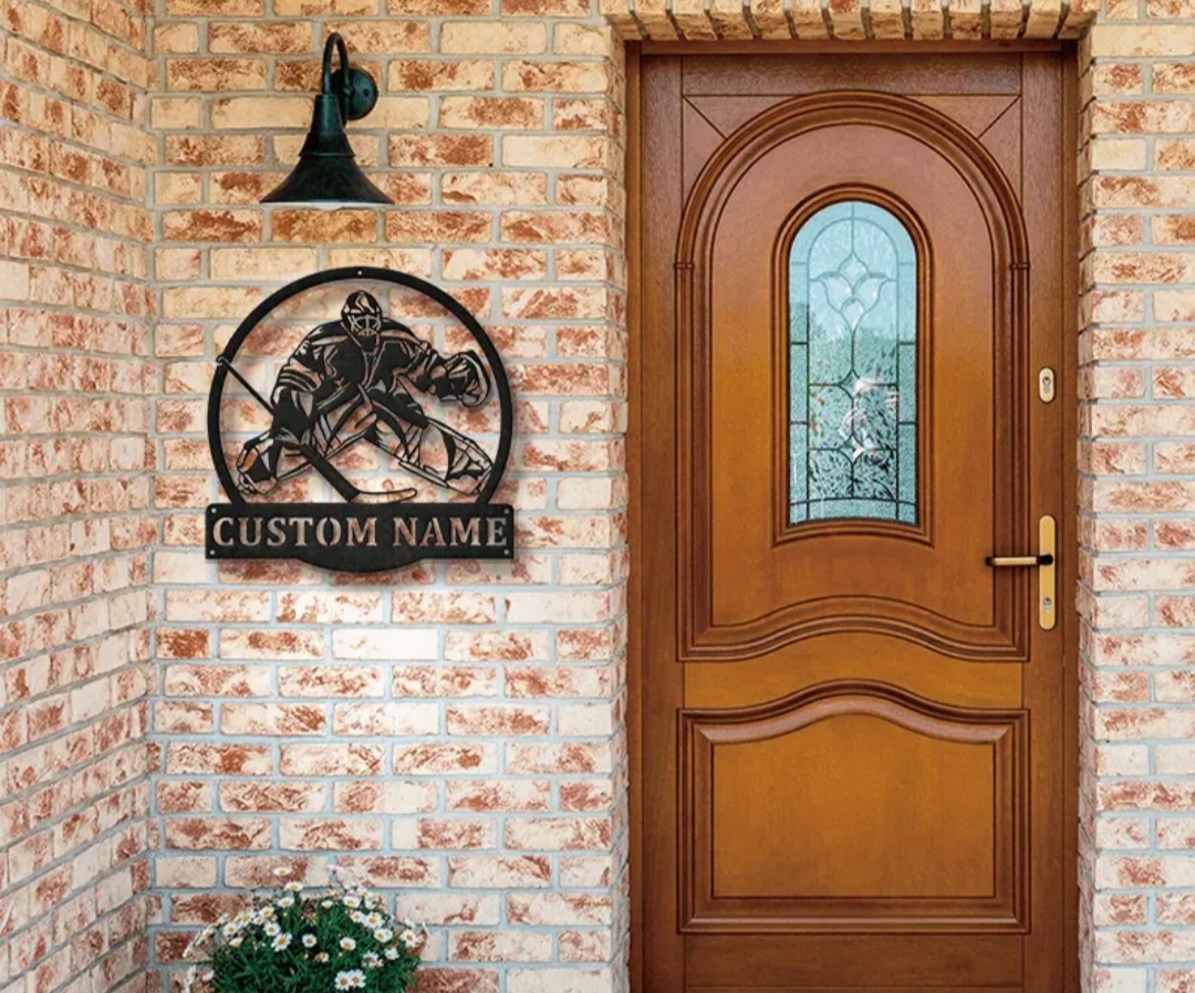 Custom Metal Graphic Wall Art hockey goalie / gardien de but ou gardienne de but de hockey mural art graphique en métal personnalisé