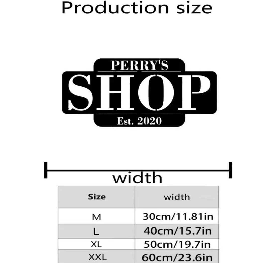 Custom metal graphic business sign. / Enseigne commerciale graphique en métal personnalisée.