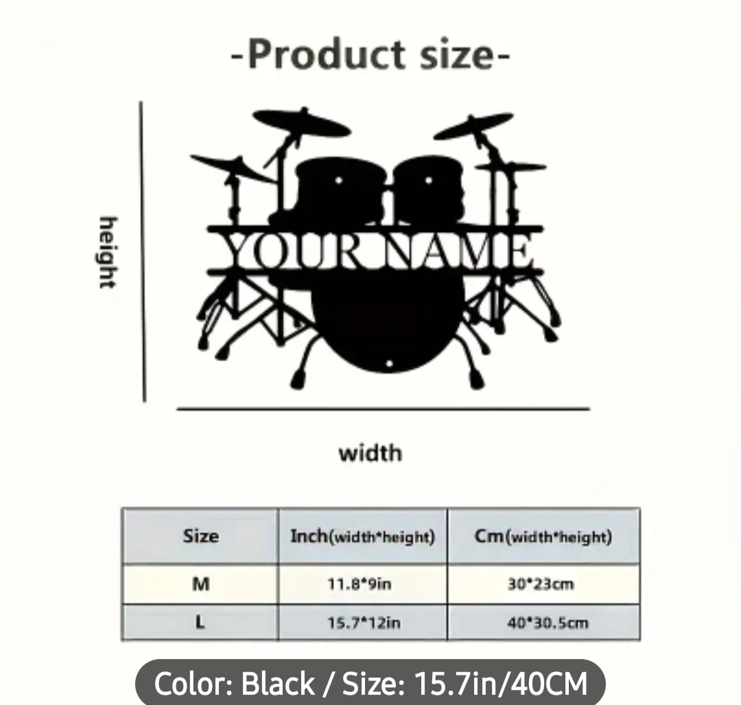 Custom Metal Graphic Wall Art Drum / Drum mural art graphique en métal personnalisé