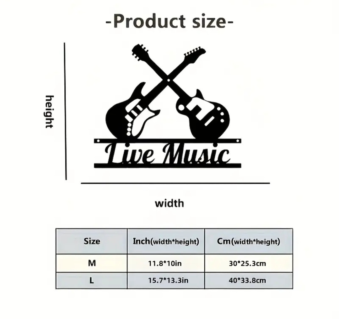 Custom Metal Graphic Wall Art Guitar / Guitar mural art graphique en métal personnalisé