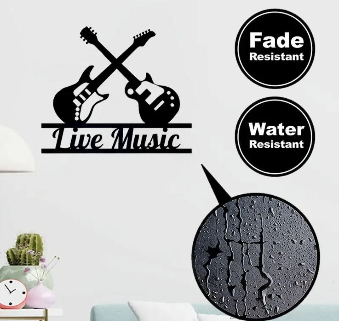 Custom Metal Graphic Wall Art Guitar / Guitar mural art graphique en métal personnalisé