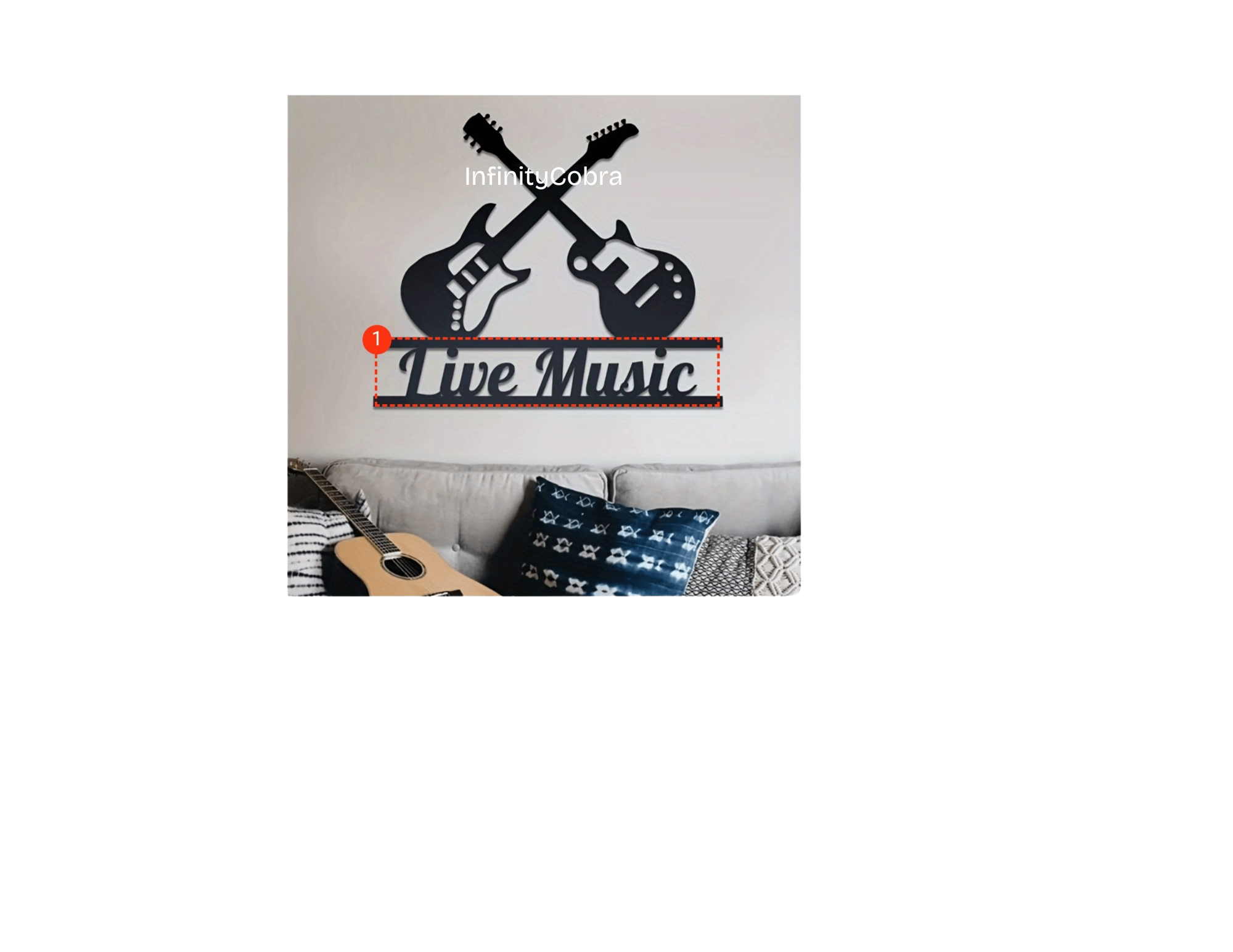 Custom Metal Graphic Wall Art Guitar / Guitar mural art graphique en métal personnalisé