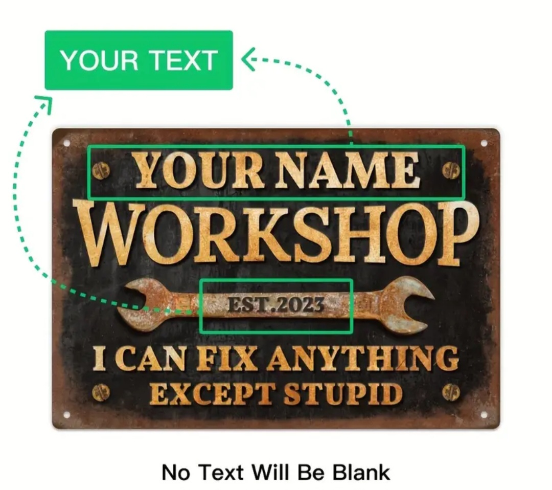 Personalized Workshop Sign / Panneau d'atelier personnalisé