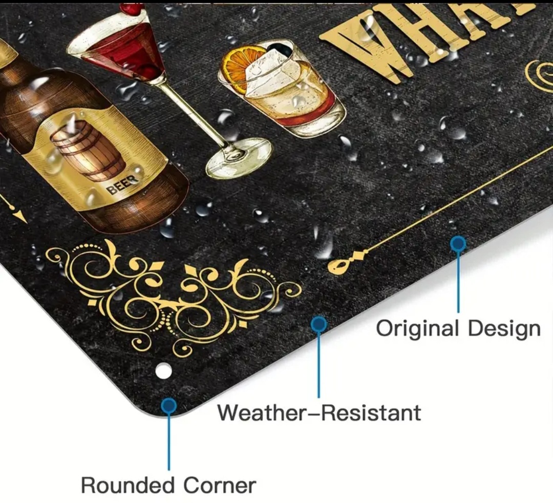 Custom Bar Sign plate / Plaque de bar personnalisé