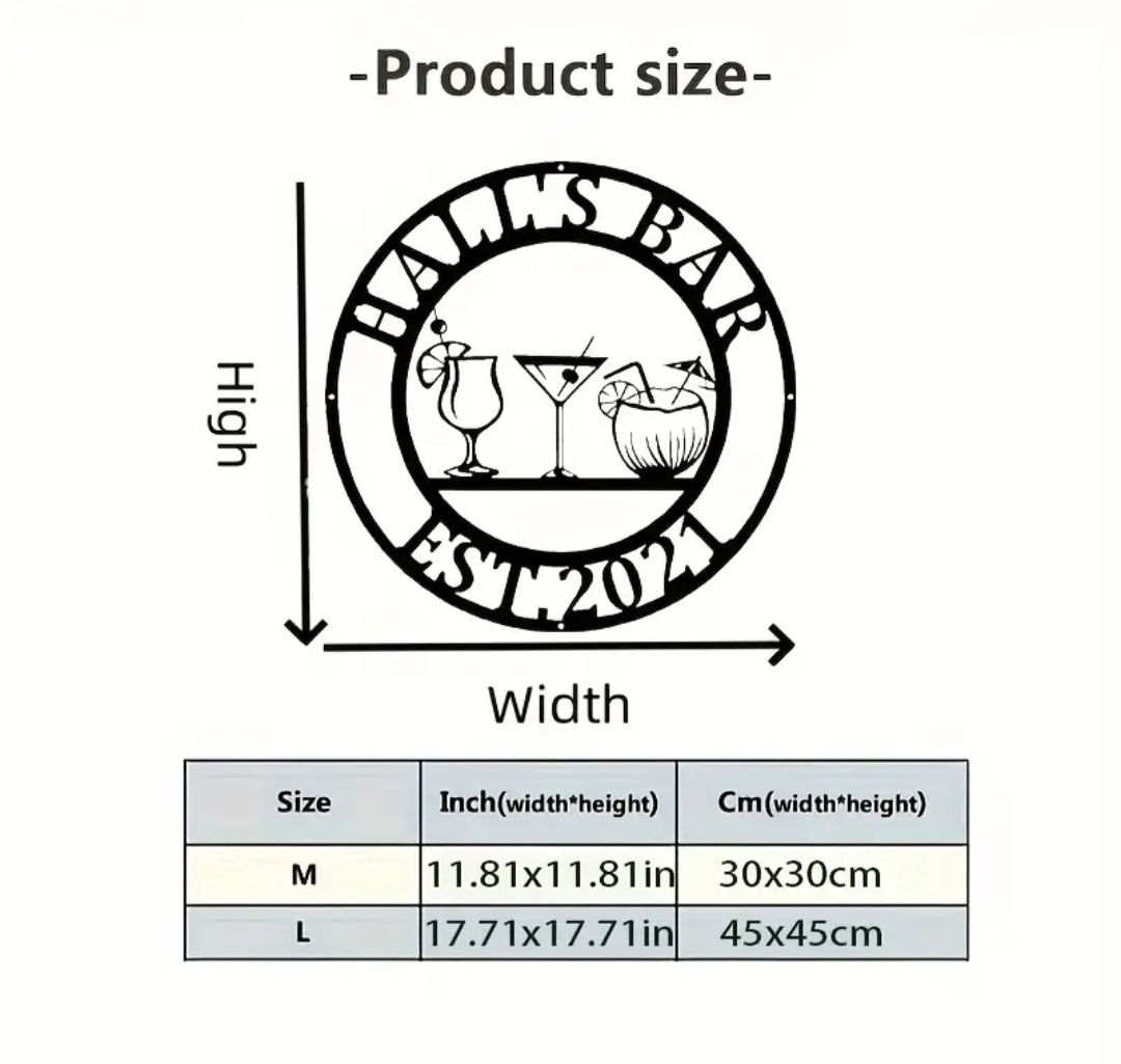 Custom Bar Sign / Panneau de bar personnalisé