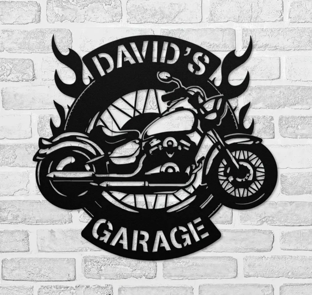 Custom Metal Motorcycle Sign / Panneau de moto en métal personnalisé