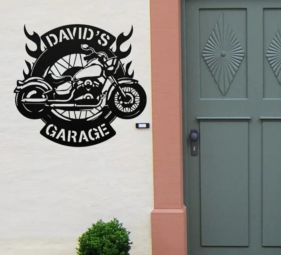 Custom Metal Motorcycle Sign / Panneau de moto en métal personnalisé