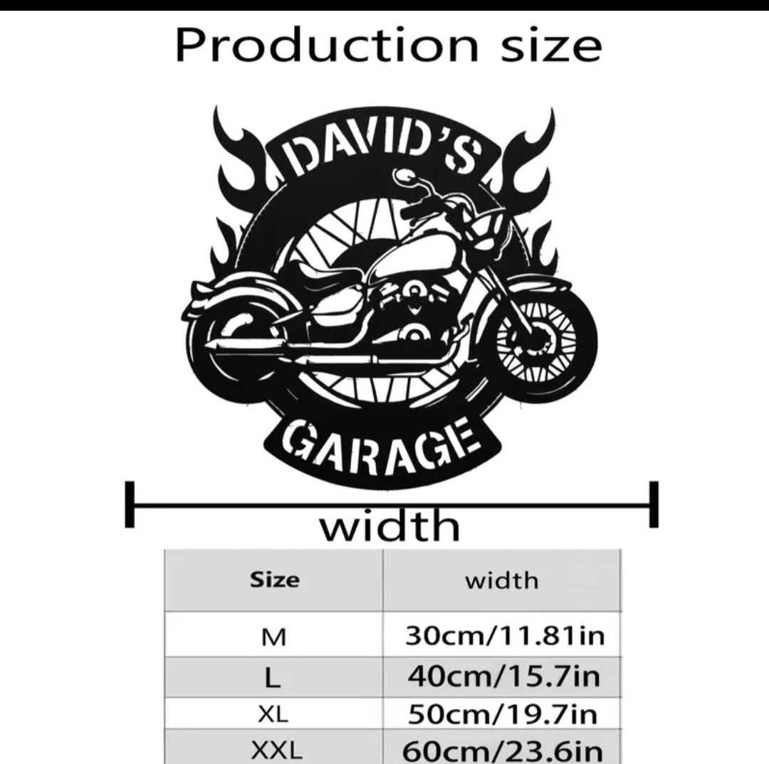 Custom Metal Motorcycle Sign / Panneau de moto en métal personnalisé