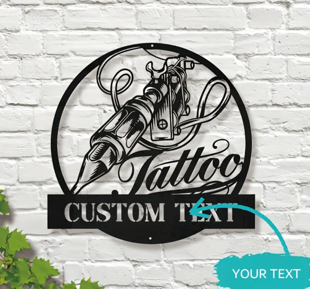 Tattoo Custom Text Wall Art / Art mural de texte personnalisé de tatouage.