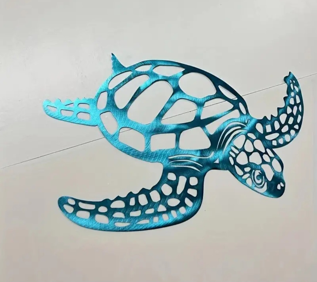 Metal Sea Turtle Wall Art / Art mural tortue de mer en métal