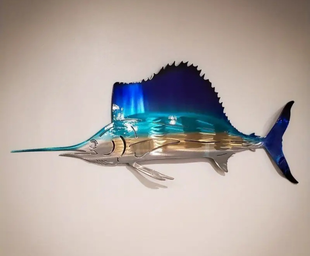 Metal Sailfish Wall Art / Espadons Art mural en métal.
