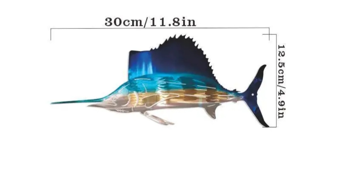 Metal Sailfish Wall Art / Espadons Art mural en métal.