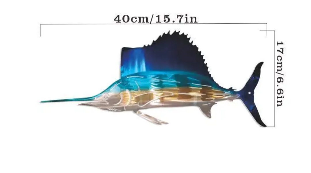 Metal Sailfish Wall Art / Espadons Art mural en métal.