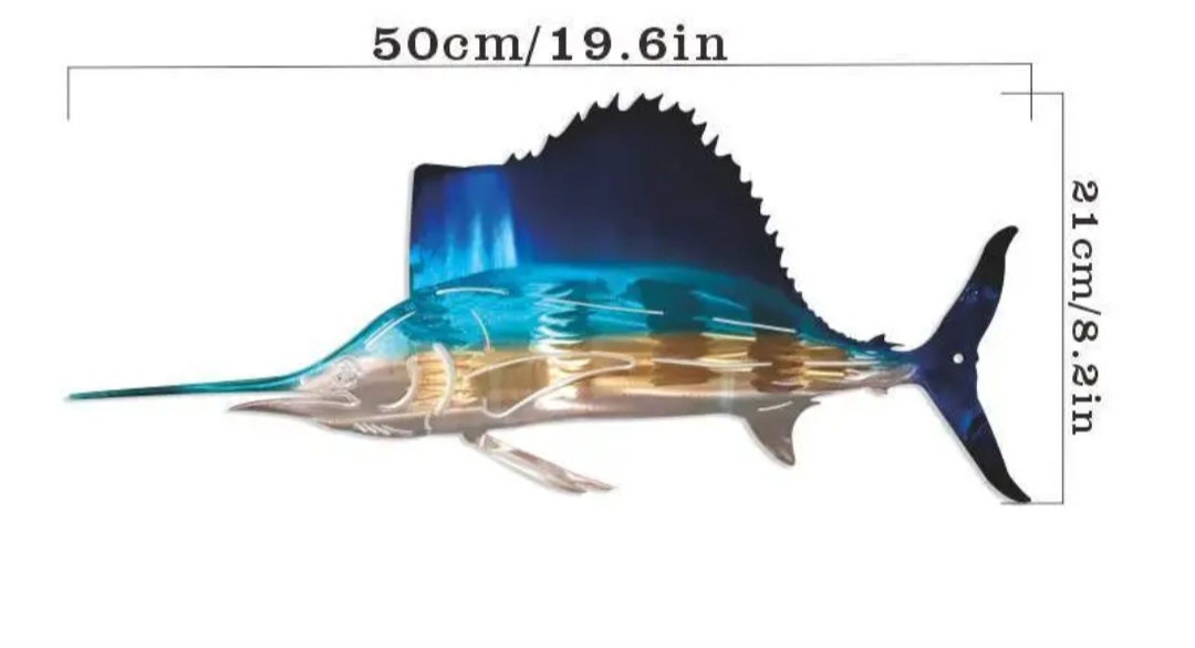 Metal Sailfish Wall Art / Espadons Art mural en métal.