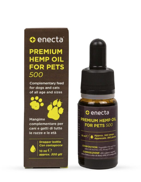 Aceite Cáñamo mascotas · PREMIUM HEMP OIL for pets 500 (500 mg) Formato 10 ml