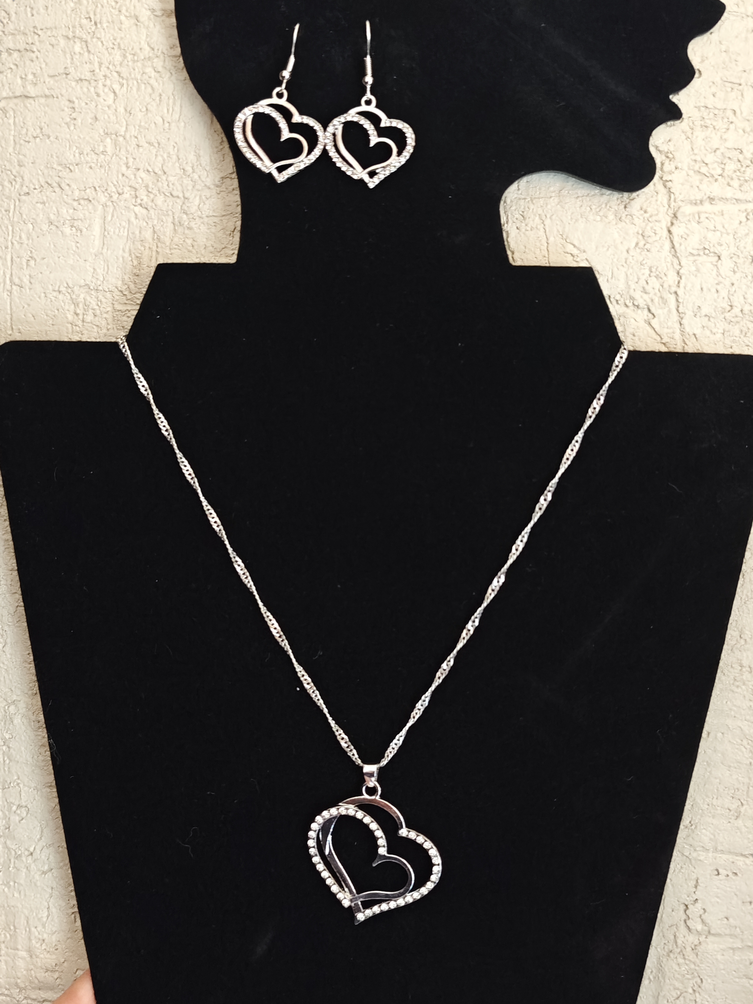 Papuošalų rinkinys "Dvi širdys"