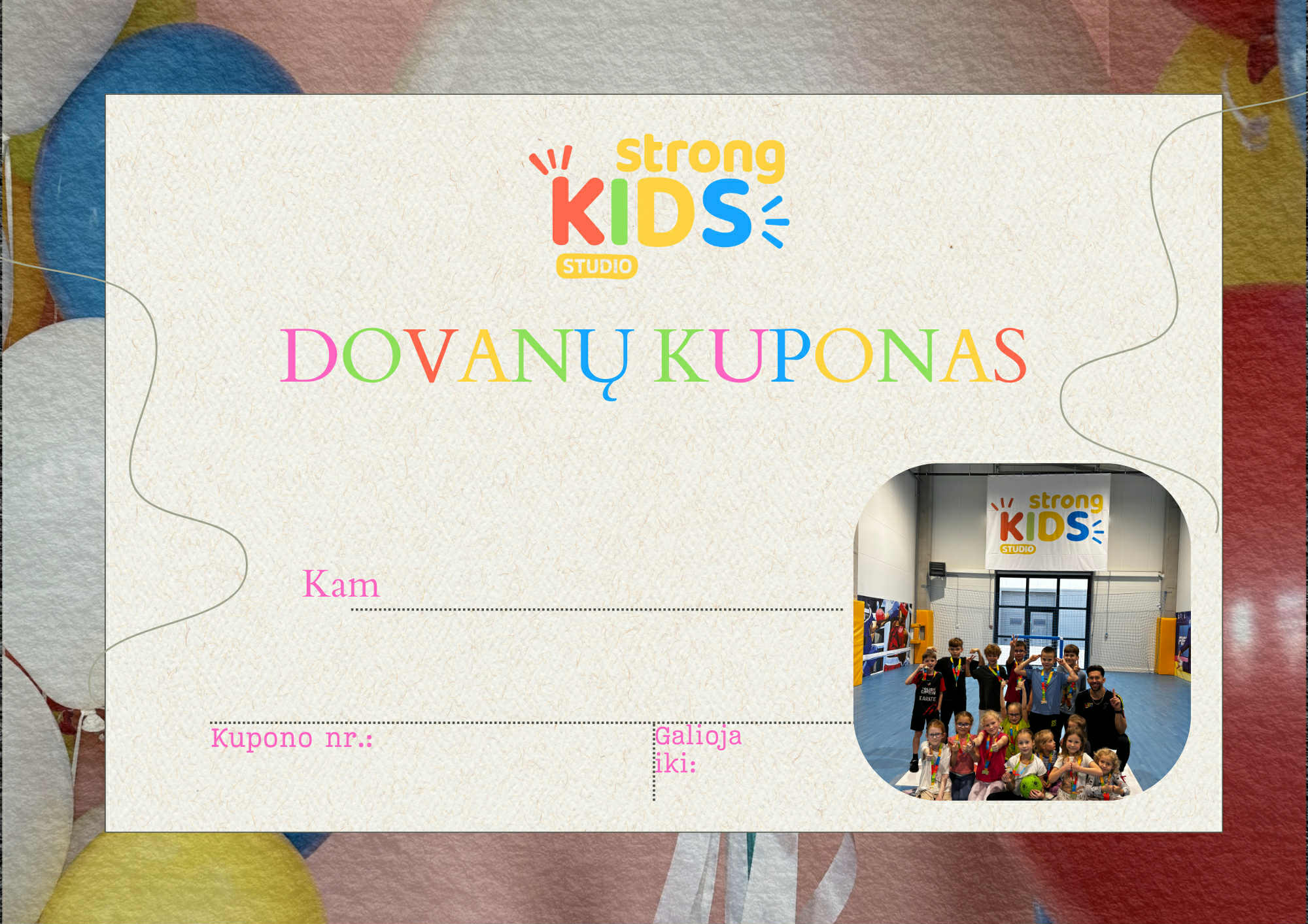 Strong Kids Studio dovanų kuponas