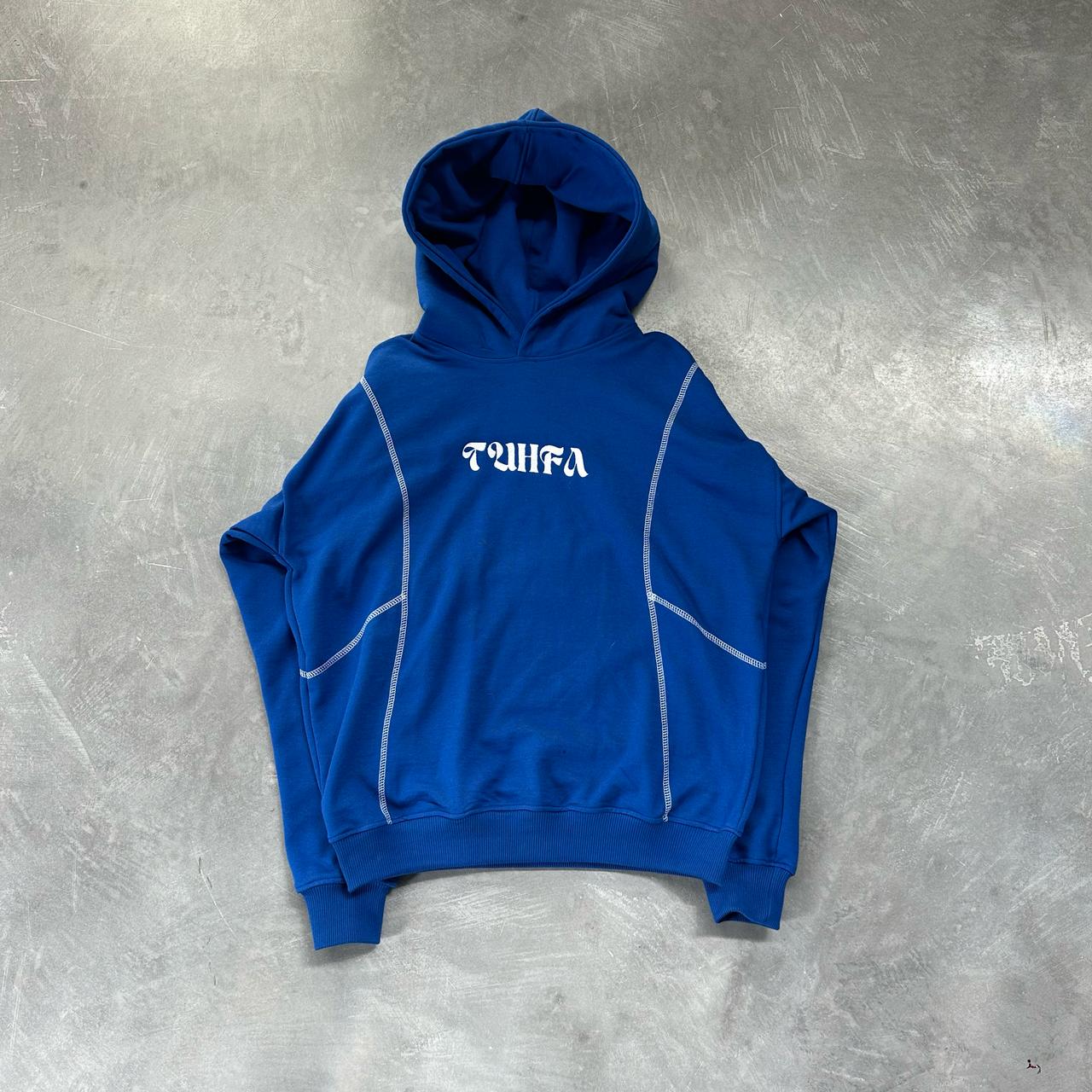 Tuhfa's blue hoodie