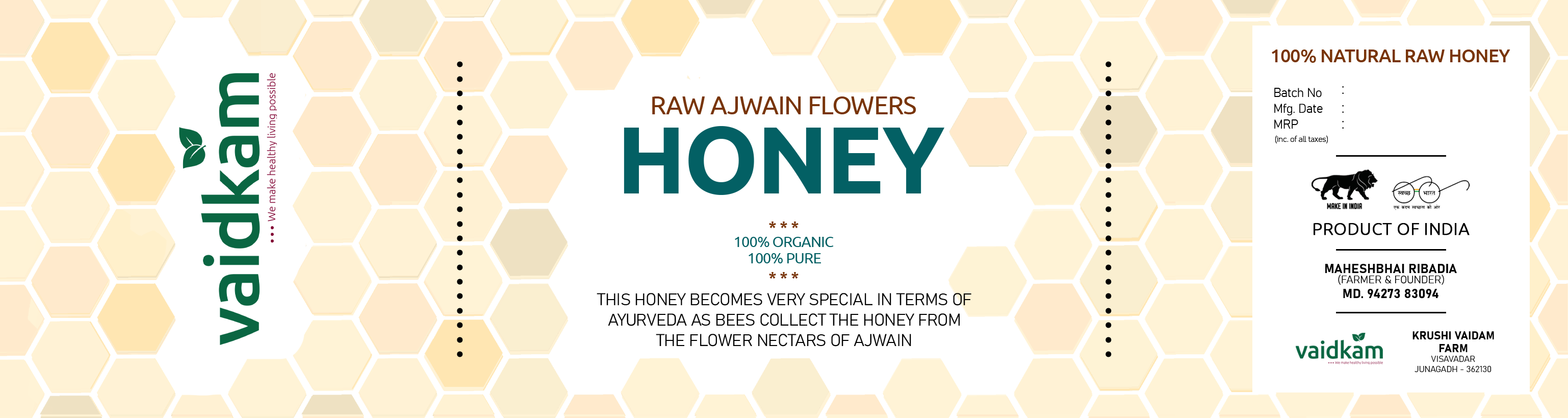 Raw Ajwain Flowers Honey