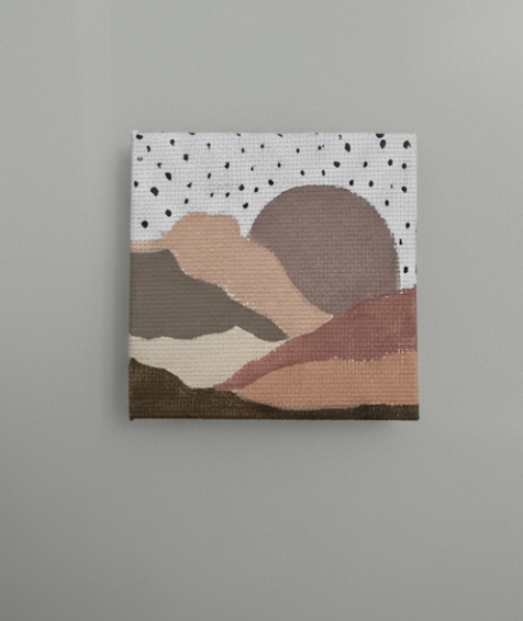 Mini Abstract Landscape Canvas 3in X 3in 