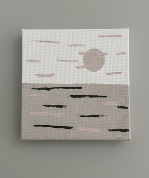 Mini Minimalist Sunset Canvas Art 3in X 3in