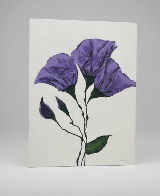 Purple Flower Canvas Art 3ft X 4ft