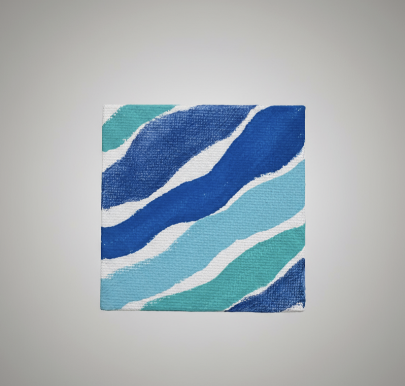 Mini Abstract Waves Canvas Art 3In X 3In