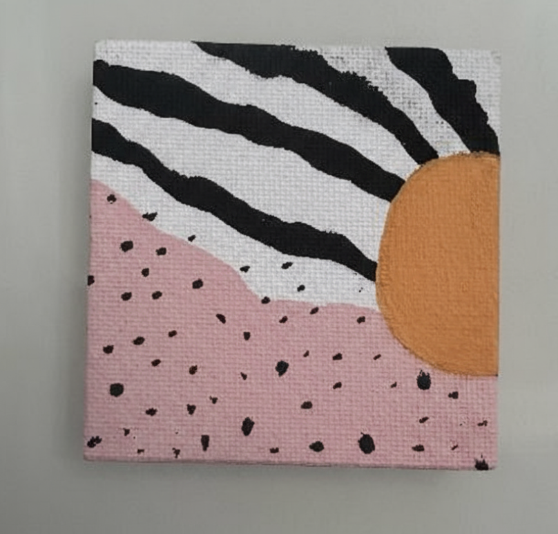 Mini Abstract Sunset Mini Canvas 3in X 3in
