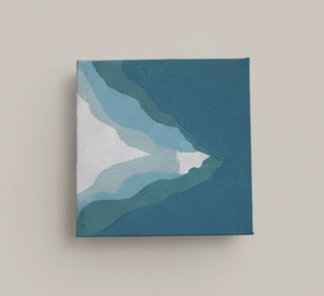Mini Modern Abstract Canvas Art 3in X 3in