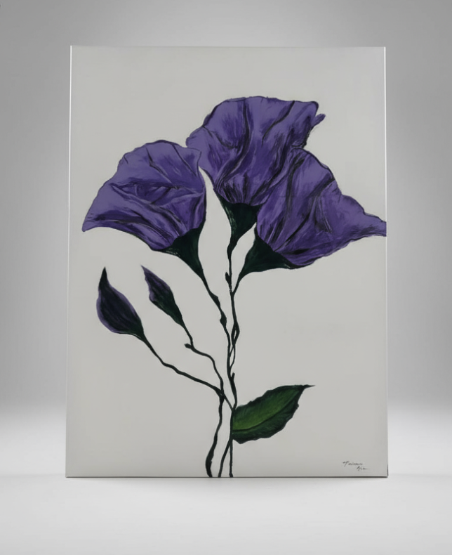 Purple Flower Canvas Art 3ft X 4ft