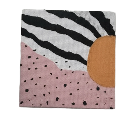 Mini Abstract Sunset Mini Canvas 3in X 3in