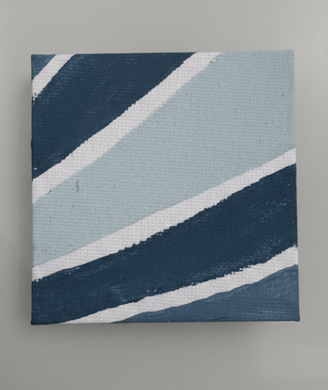 Mini Abstract Blue Art 3in X 3in