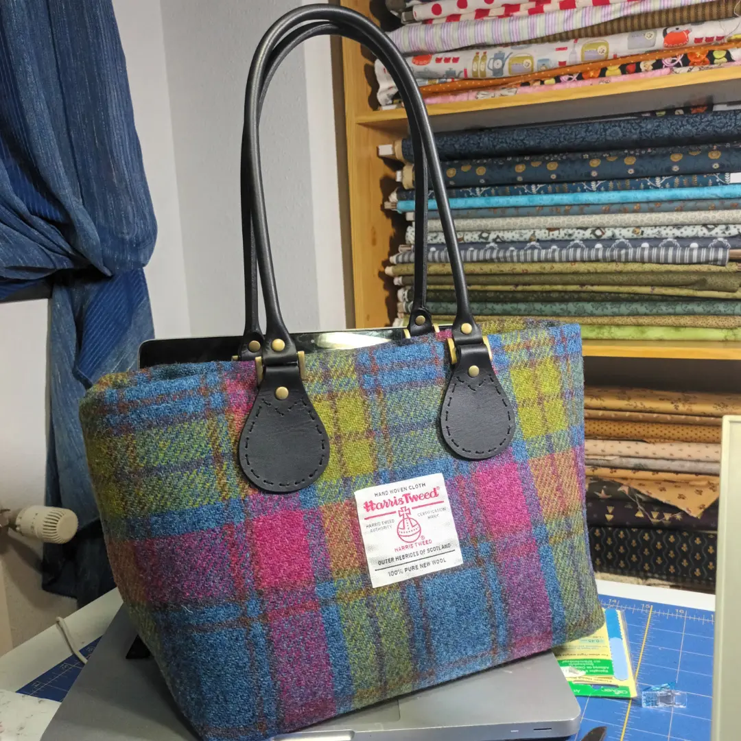 Bolso de patchwork lana Harris Tweed