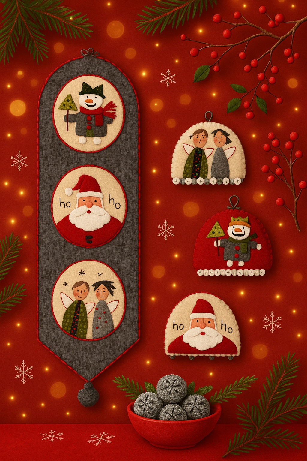 Adornos navideños de fieltro