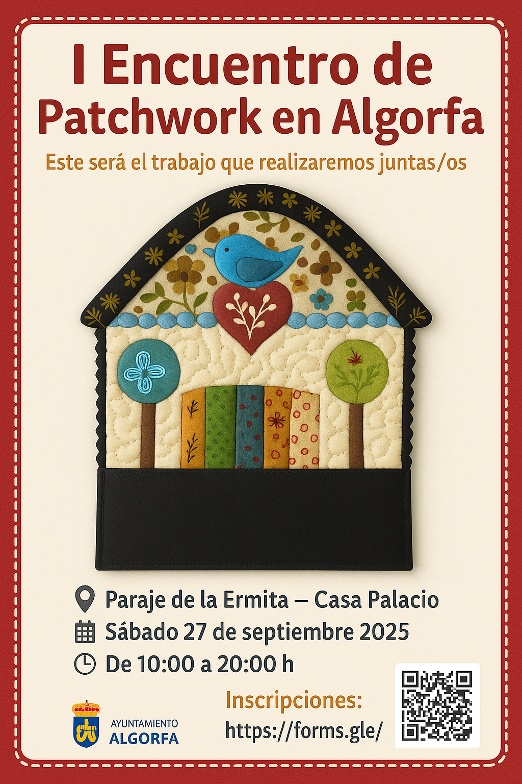 Casa de patchwork decorativa